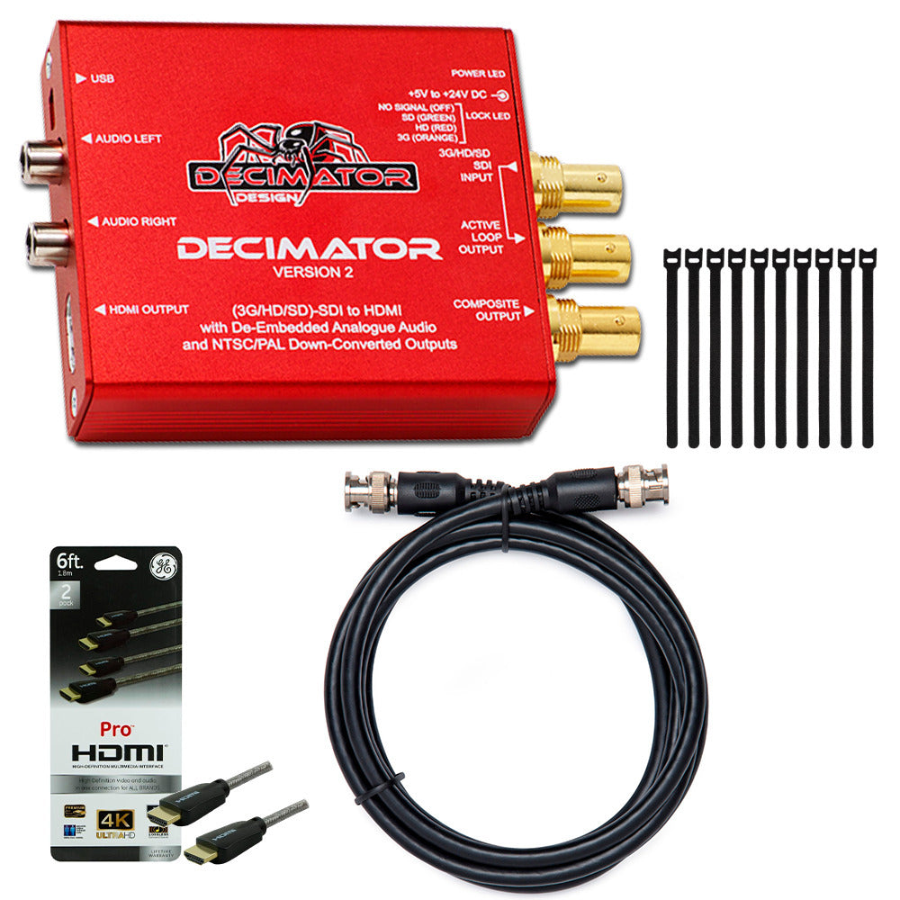 Decimator Version 2 Simultaneously Scales SDI to HDMI and NTSC/PAL with Analogue Audio Bundle