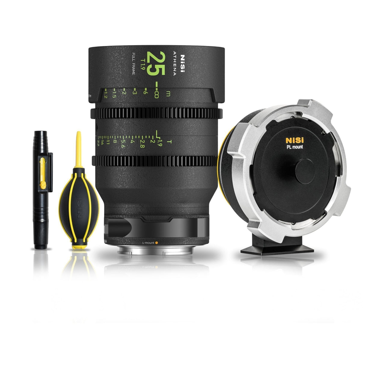 NiSi 25mm ATHENA PRIME Full Frame Cinema Lens T1.9 with Fluorescent Focal Scale (PL Mount) Bundle