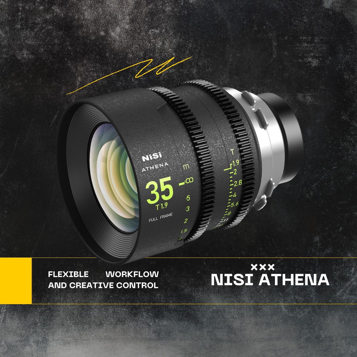 NiSi 35mm ATHENA PRIME Full Frame Cinema Lens T1.9 with Fluorescent Focal Scale (PL Mount) Bundle
