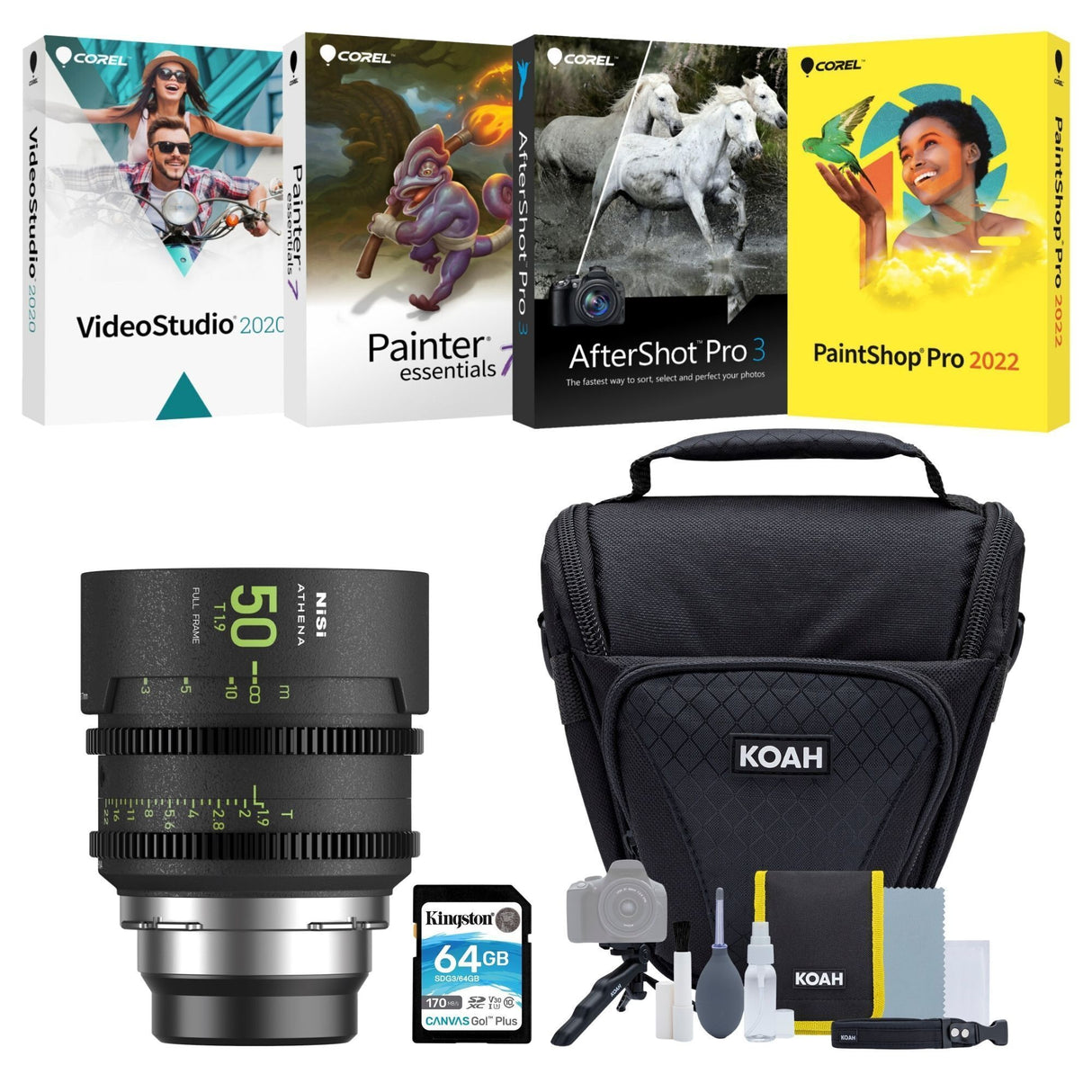 NiSi ATHENA PRIME 50mm T1.9 Full-Frame Lens (PL Mount) with Software Suite and Memory Card Bundle