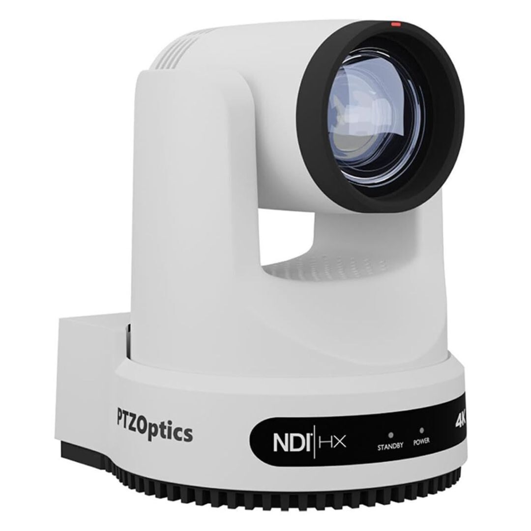 PTZOptics Move 4K 20x Auto-Tracking PTZ Camera with Tally Light and 3D Noise Reduction (White)