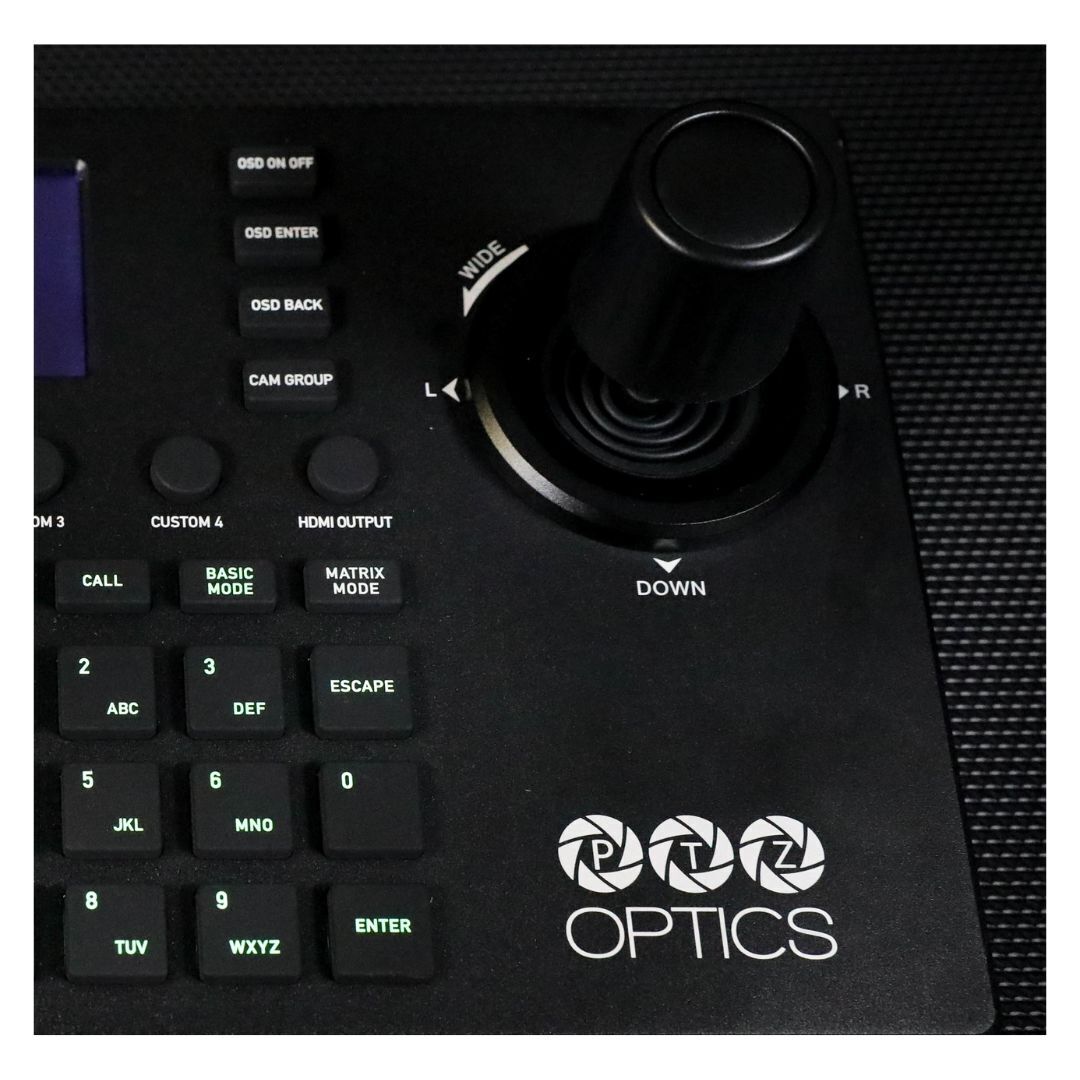 PTZOptics SuperJoy NDI, IP and Serial PTZ Camera Joystick Controller with Large LCD Screen