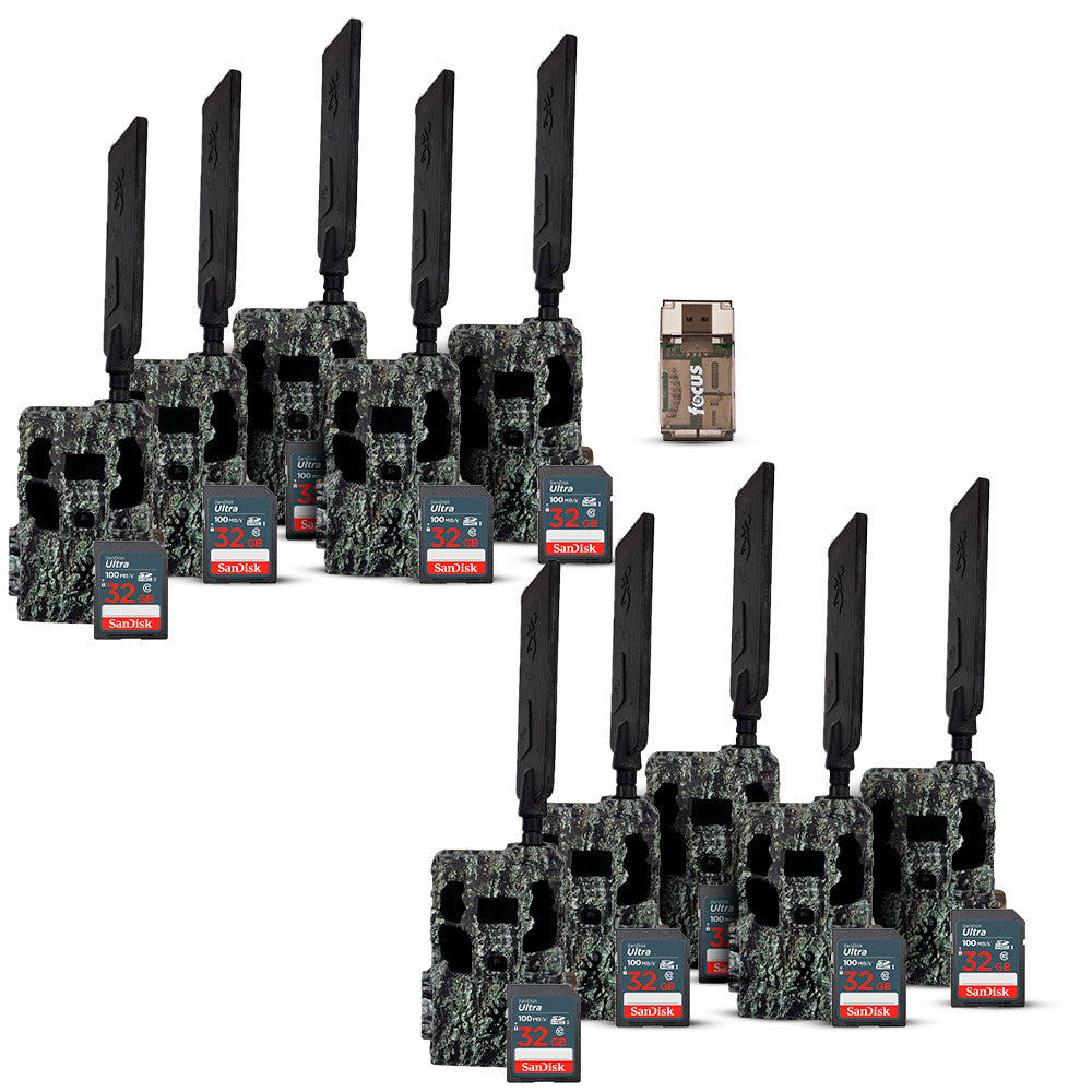 Browning Trail Camera Defender Pro Scout Max HD Cellular Trail Camera with IR Video (10-Pack) Bundle