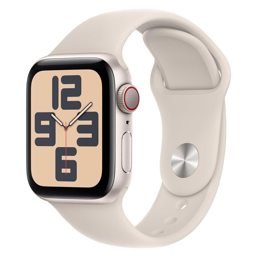 Apple Watch SE 2nd Gen GPS-Cellular 40mm Starlight Aluminum Case S-M Starlight Band (Refurbished)