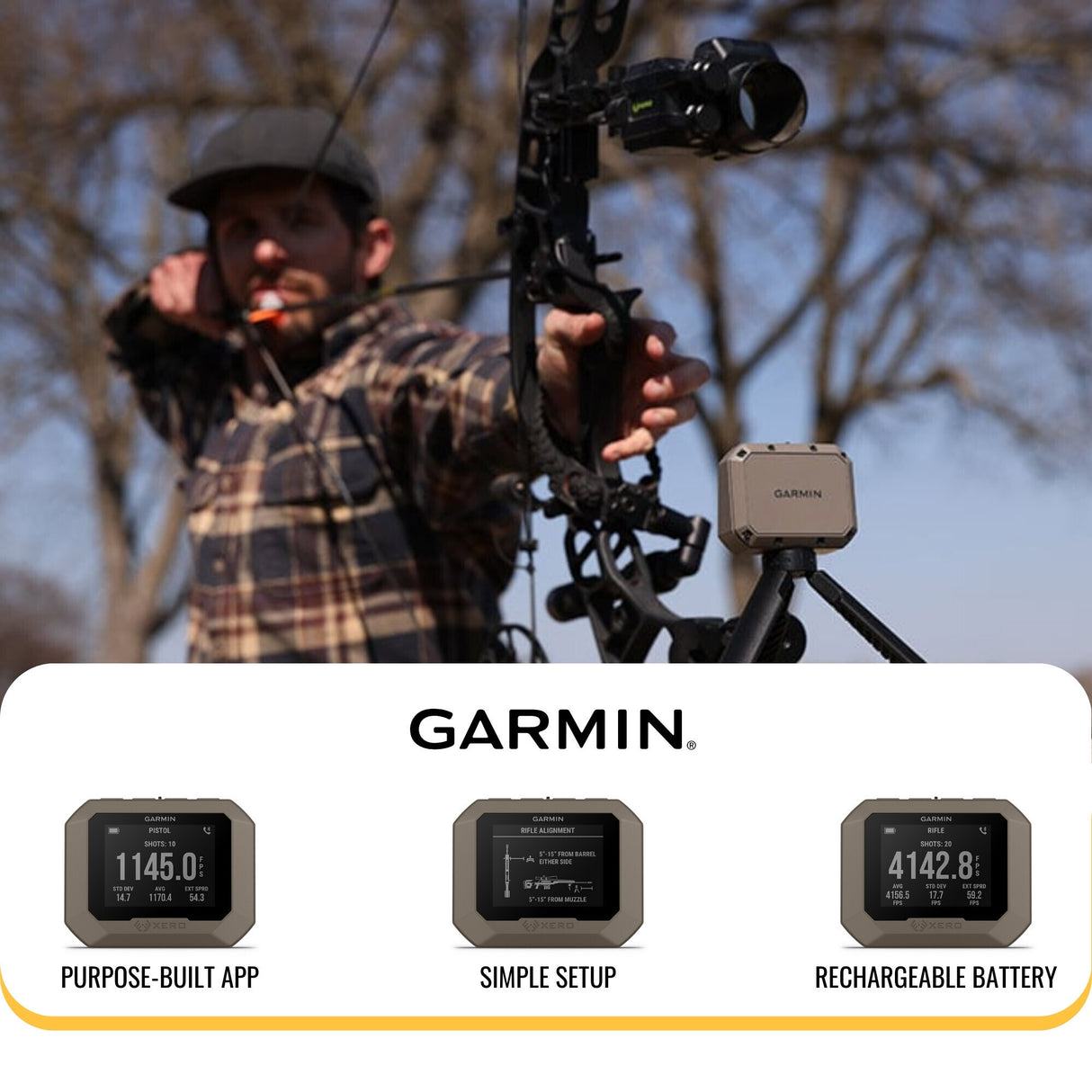 Garmin Xero C1 Pro Chronograph with 59-Inch Tripod Stand With Bag bundle