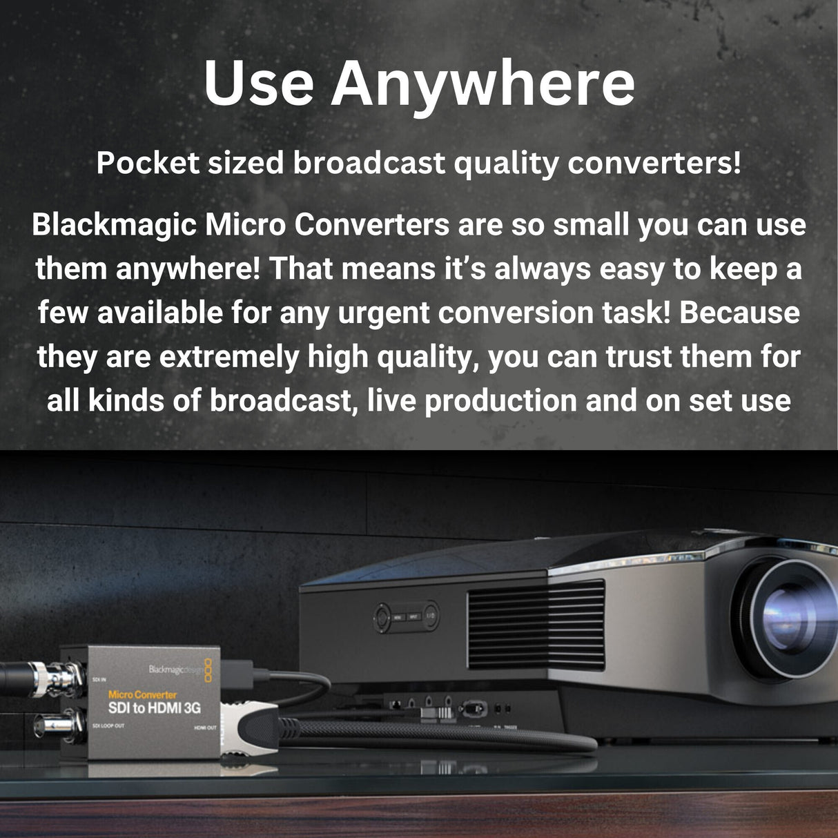 Blackmagic Design Micro Converter SDI to HDMI 3G with USB-C 40 GBPS 2.5-Feet Cable Bundle