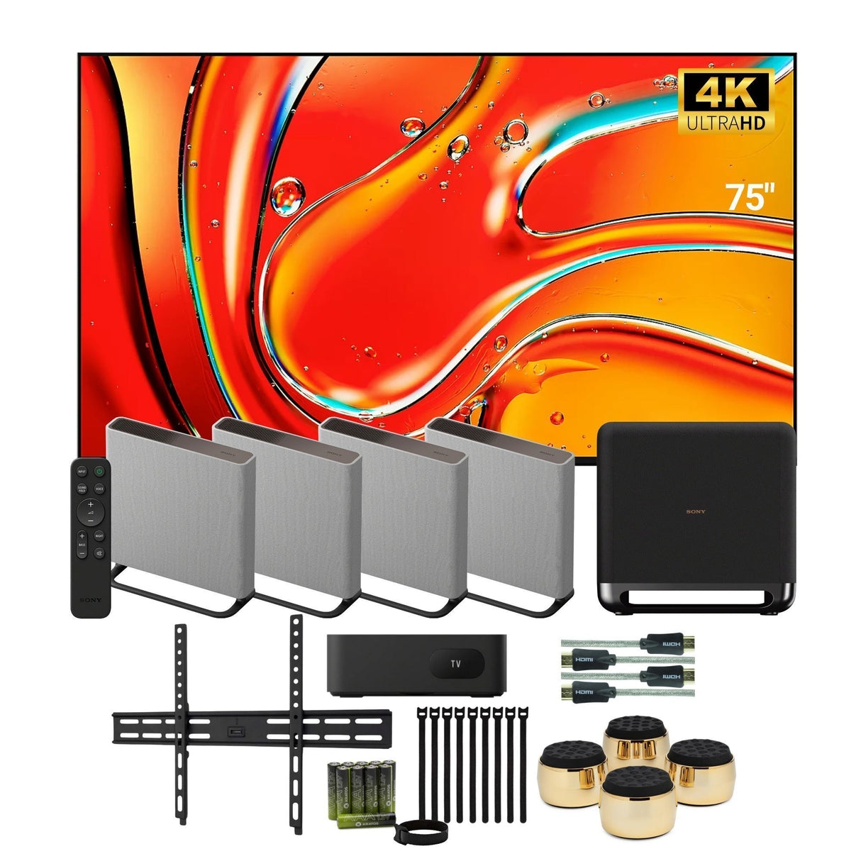 Sony BRAVIA 7 K-75XR70 75-Inch Class Mini LED QLED 4K HDR Google TV with Dolby Vision Bundle