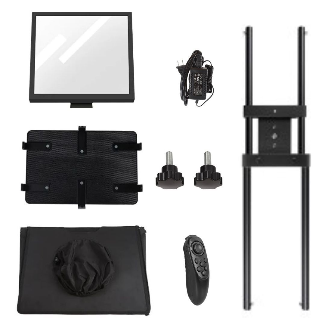GVM Teleprompter for Tablets and Smartphones with IPad Bracket, Bluetooth Remote and App