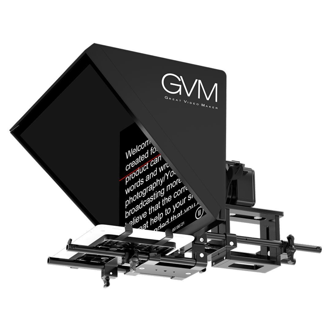 GVM Teleprompter for Tablets and Smartphones with IPad Bracket, Bluetooth Remote and App