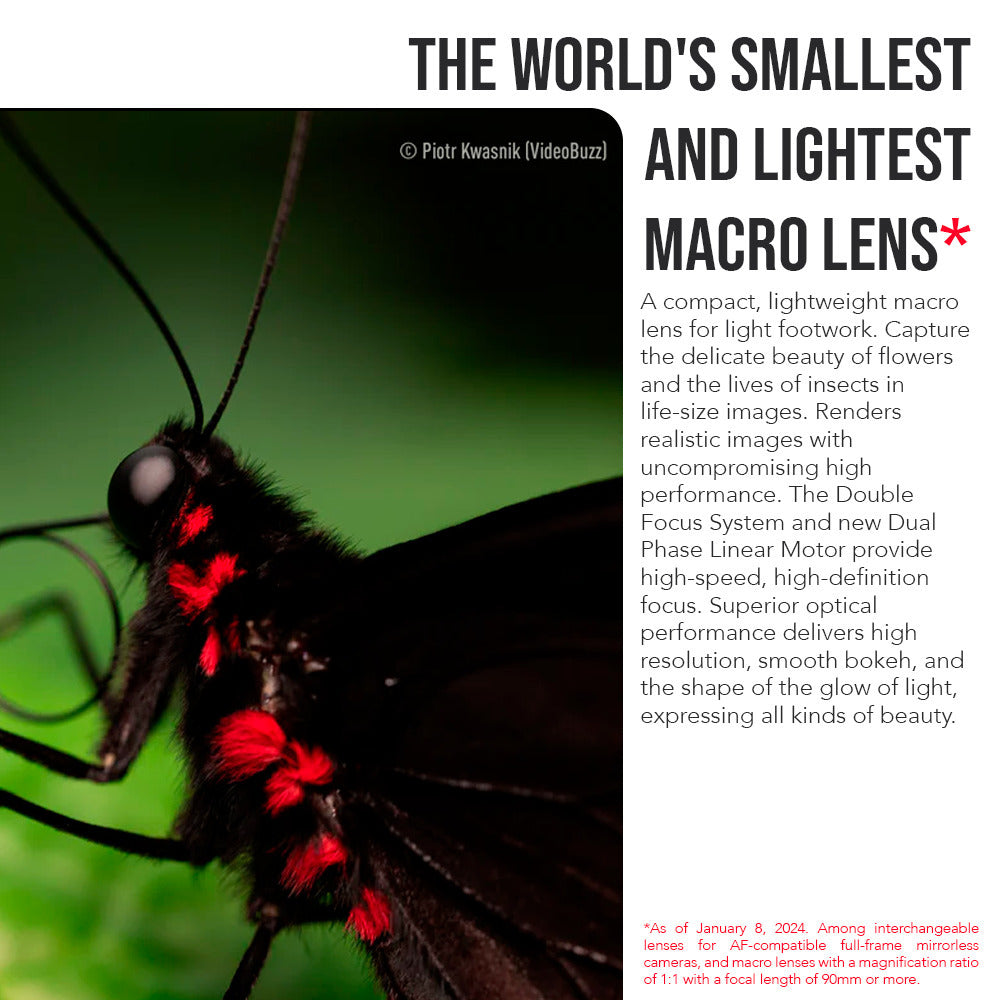 Panasonic Lumix S-E100 Full Frame 100mm F2.8 Macro Lens for Lumix S Series Cameras Bundle