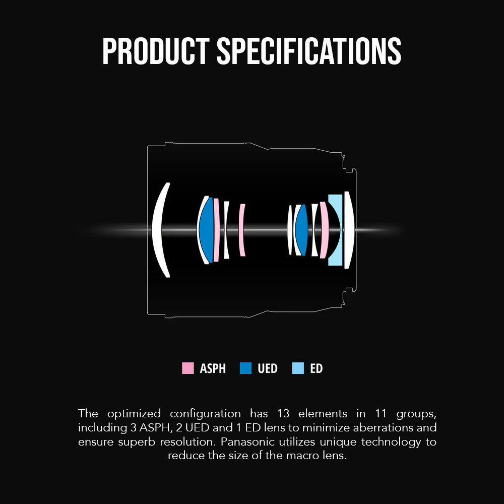 Panasonic Lumix S-E100 Full Frame 100mm F2.8 Macro Lens for Lumix S Series Cameras Bundle