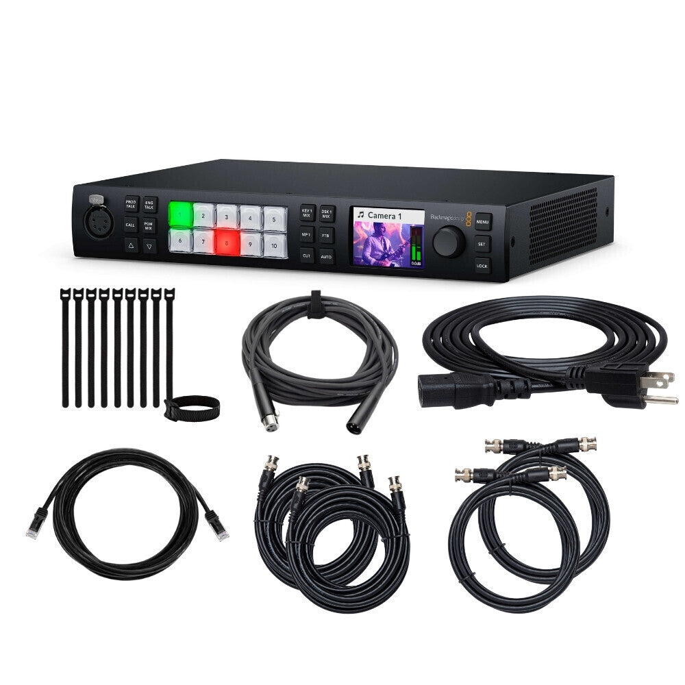 Blackmagic Design ATEM 1 M and E Constellation 4K Live Production Switcher with Cable Bundle