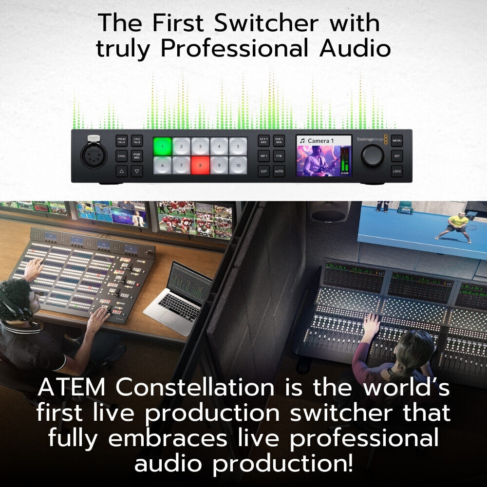 Blackmagic Design ATEM 1 M and E Constellation 4K Live Production Switcher with Cable Bundle