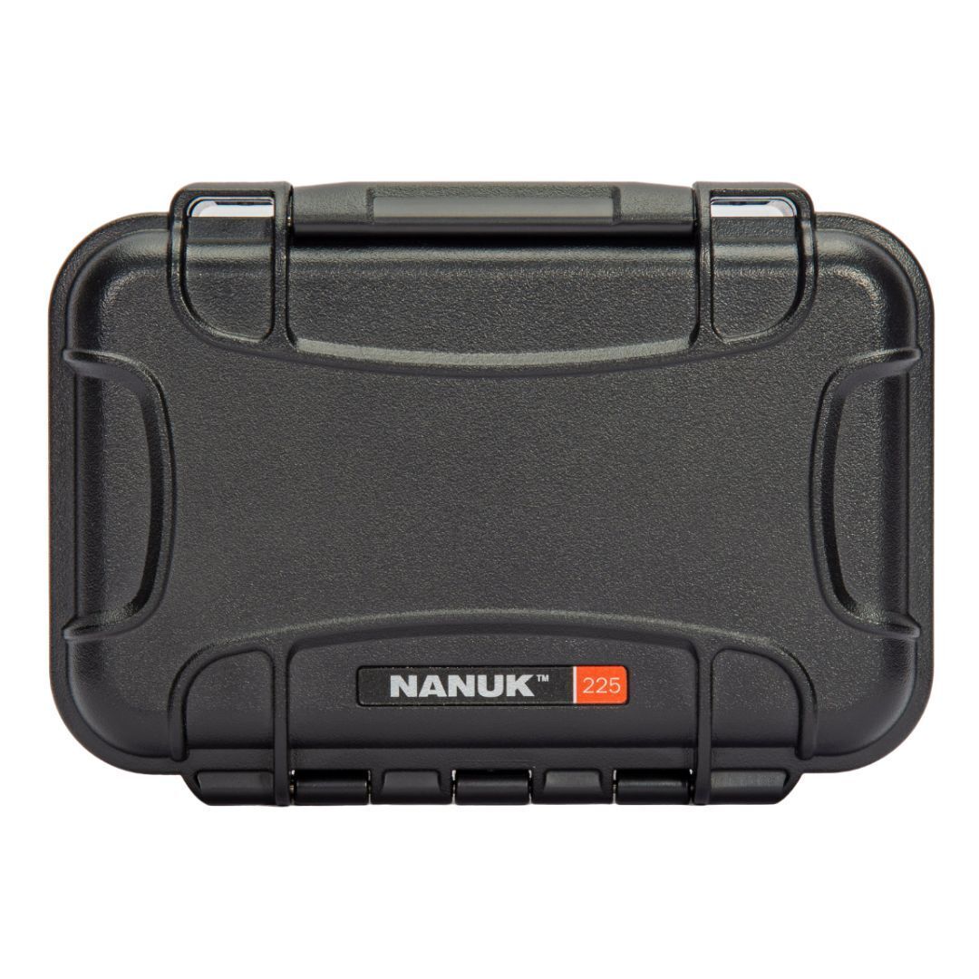 Nanuk 225 Waterproof Hard Case with Durable ABS Shell, Dustproof Seal, and Secure Latches (Black)