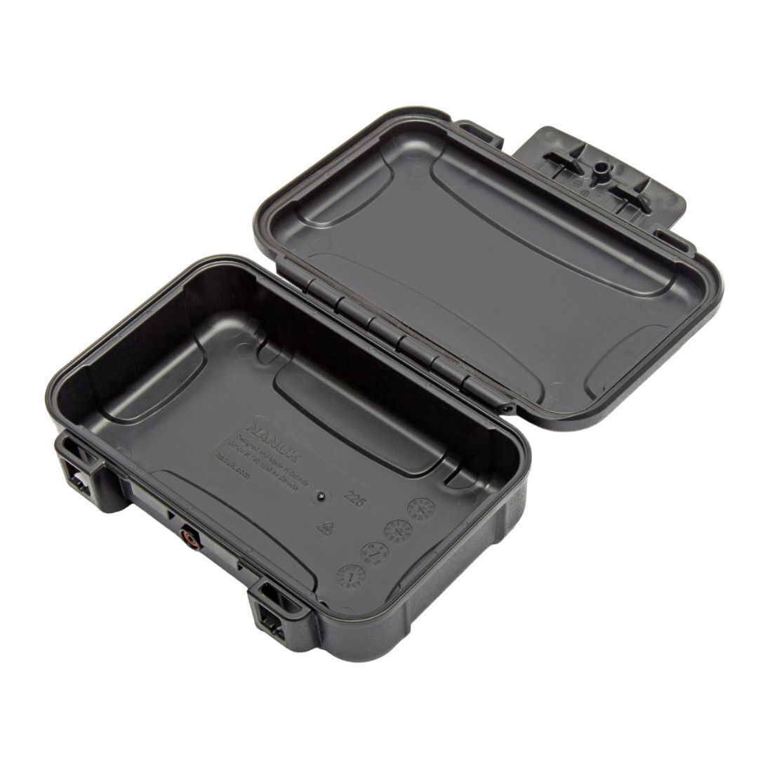 Nanuk 225 Waterproof Hard Case with Durable ABS Shell, Dustproof Seal, and Secure Latches (Black)