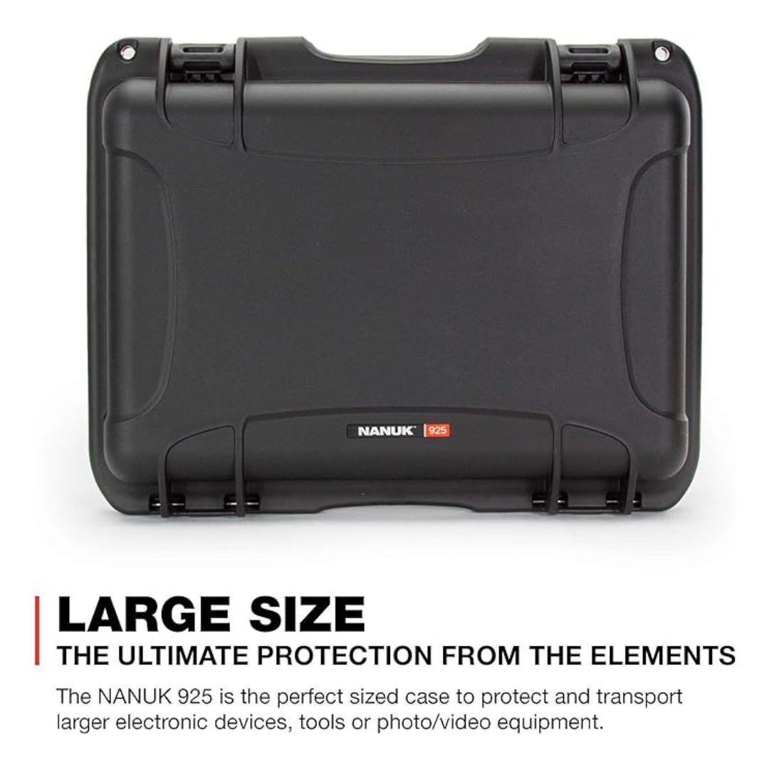 Nanuk 925 Case for DJI Avata 2 Fly More Combo with Lightweight Body and PowerClaw Latching (Black)