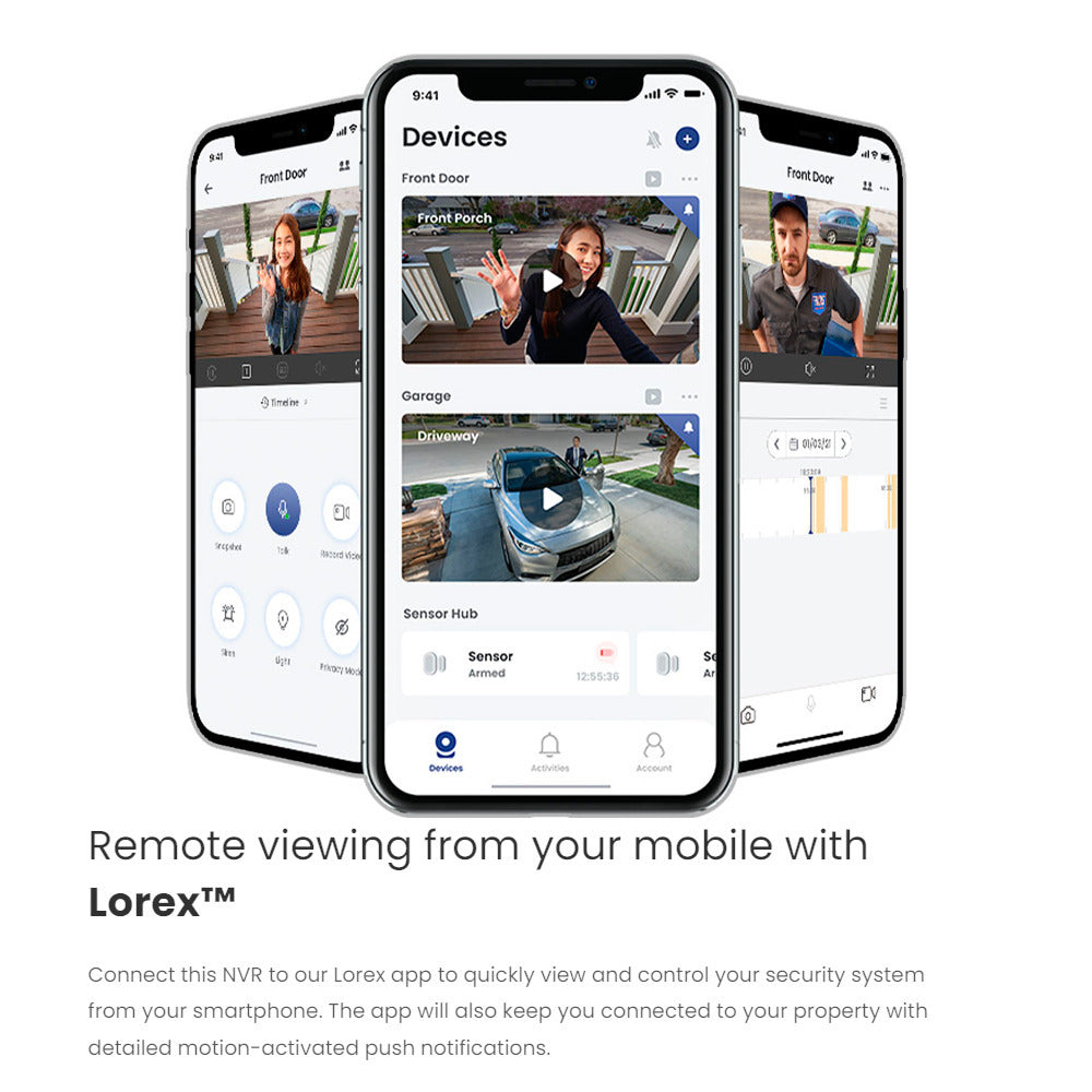 Lorex 4K 16 Camera Capable (Wired or Fusion Wi-Fi) 4TB NVR with Four Bullet Security Camera Bundle