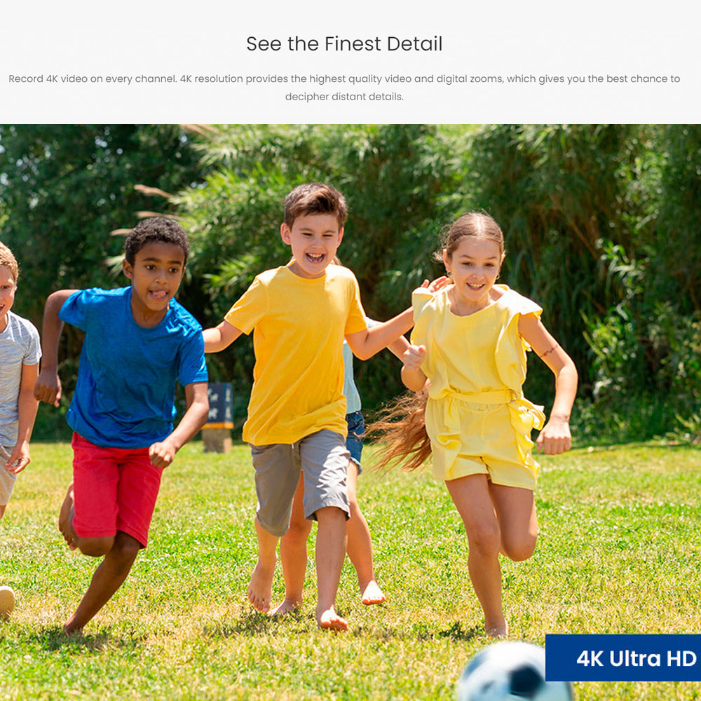 Lorex 4K 16 Camera Capable (Wired or Fusion Wi-Fi) 4TB NVR with Four Bullet Security Camera Bundle