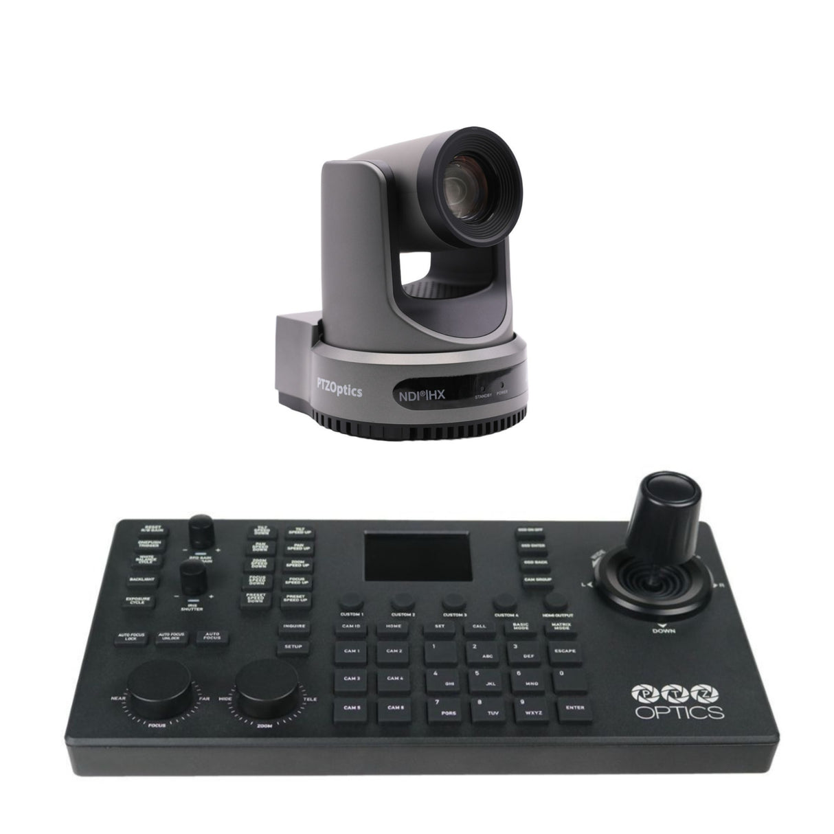 PTZOptics Move SE 30x 1080p Full HD Advanced PTZ Auto-Tracking Pan Tilt Zoom Camera (Gray) Bundle