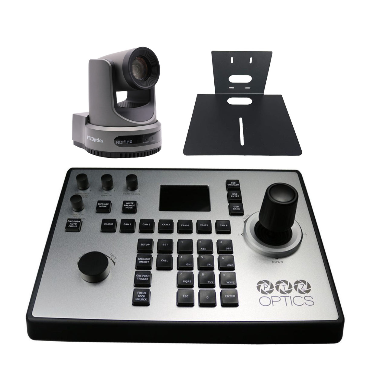 PTZOptics Move SE 30x 1080p Full HD Advanced PTZ Auto-Tracking Pan Tilt Zoom Camera (Gray) Bundle