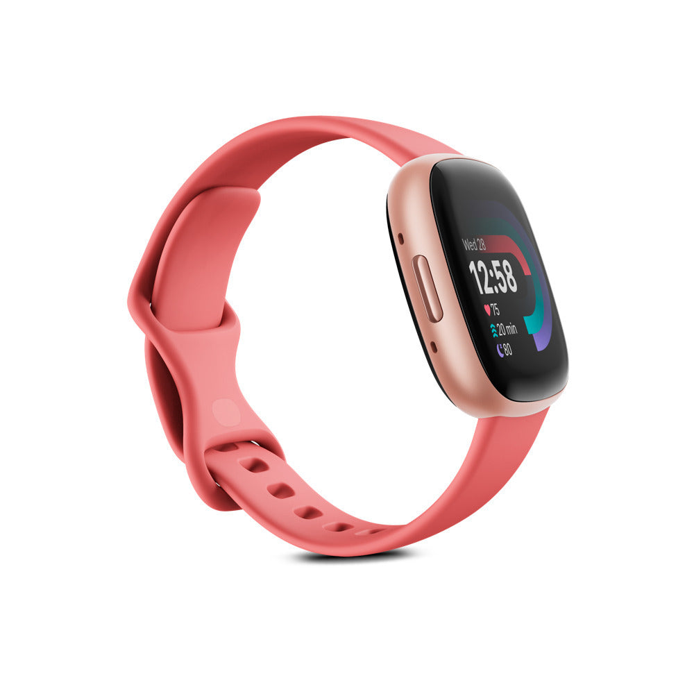 Fitbit Versa 4 Thin Lightweight Aluminum Fitness Smartwatch with Color Touchscreen (Copper Rose)