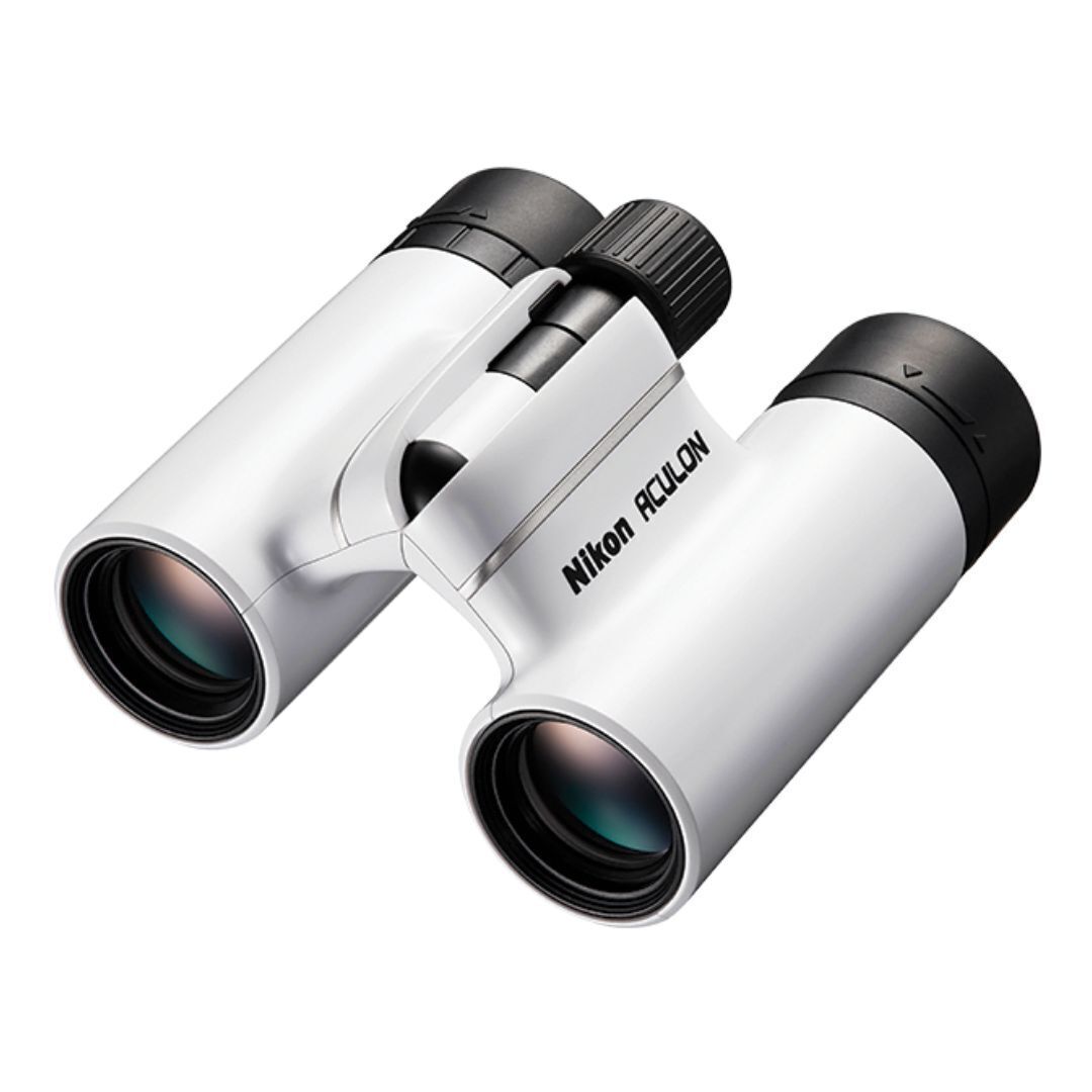 Nikon 16734B Aculon T02 8x21 Binoculars with Turn-and-Slide Rubber Eyecups (White, Refurbished)