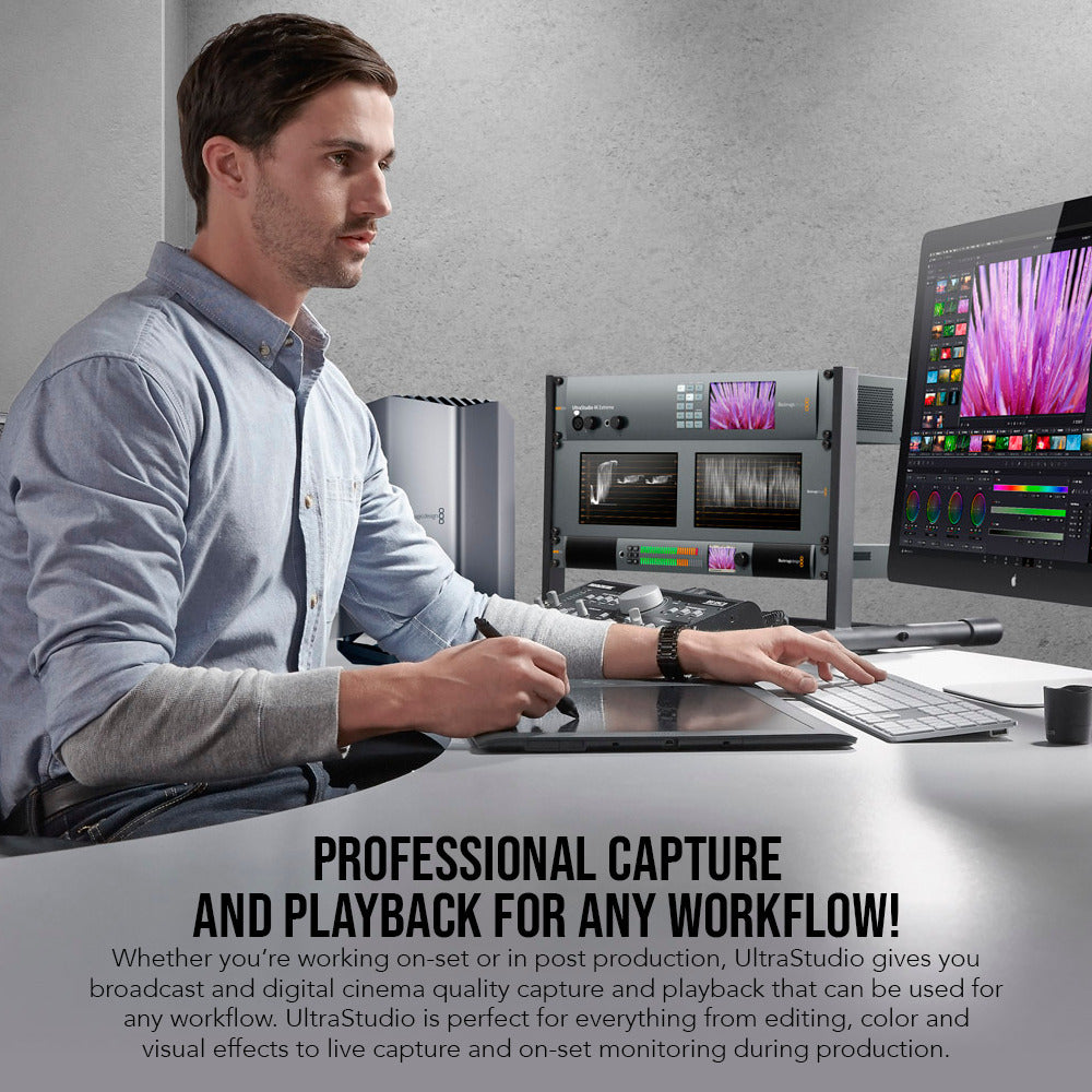 Blackmagic Design UltraStudio 4K Mini Recorder with Power Cord (Black) and Read Memory Card Bundle