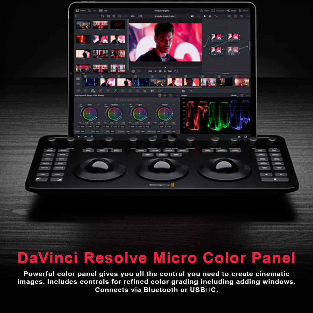 Blackmagic Design DaVinci Resolve Micro Color Panel (Black) with Charge Cable Bundle