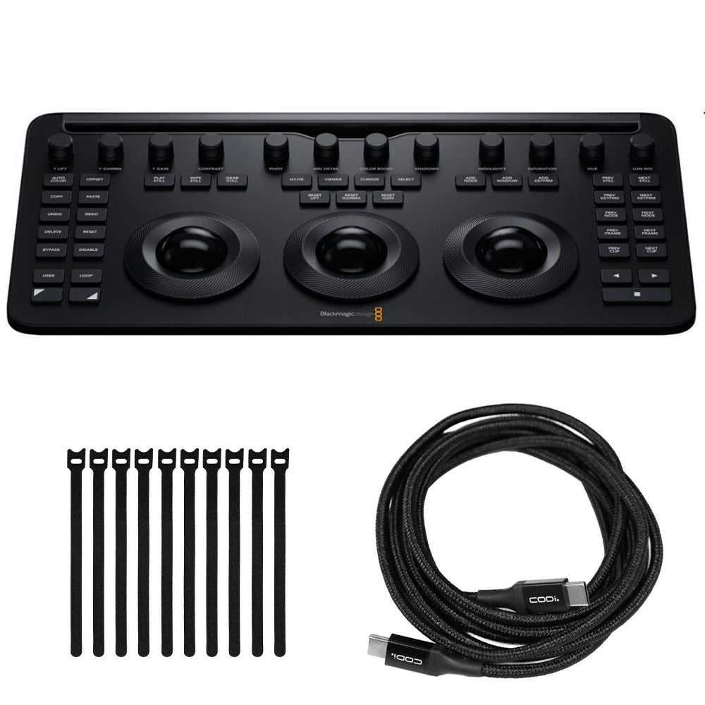 Blackmagic Design DaVinci Resolve Micro Color Panel (Black) with Charge Cable Bundle