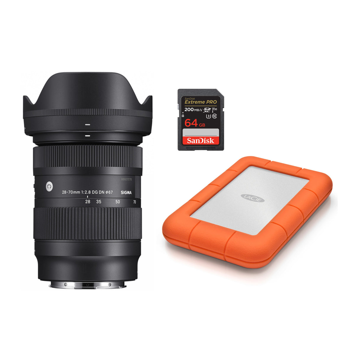 Sigma 28-70mm f/2.8 DG DN Contemporary Lens for L Mount with USB 3.0 1TB Portable Hard Drive Bundle