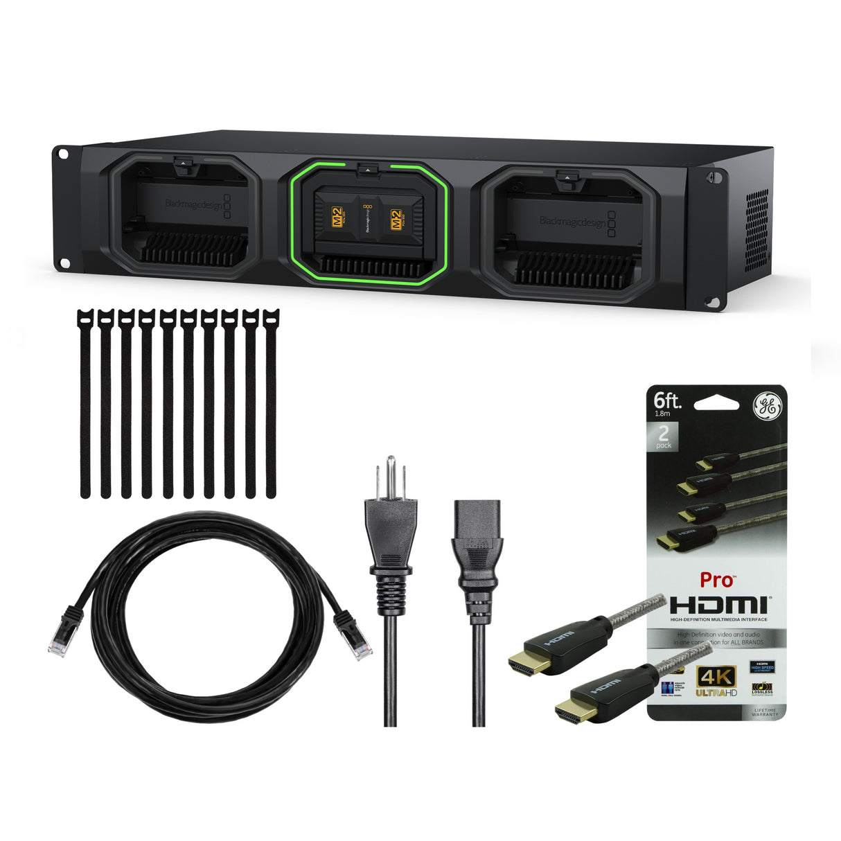 Blackmagic Design Media Dock for Ursa Cine with HDMI Cable and Black Power Cord (2-Pack) Bundle