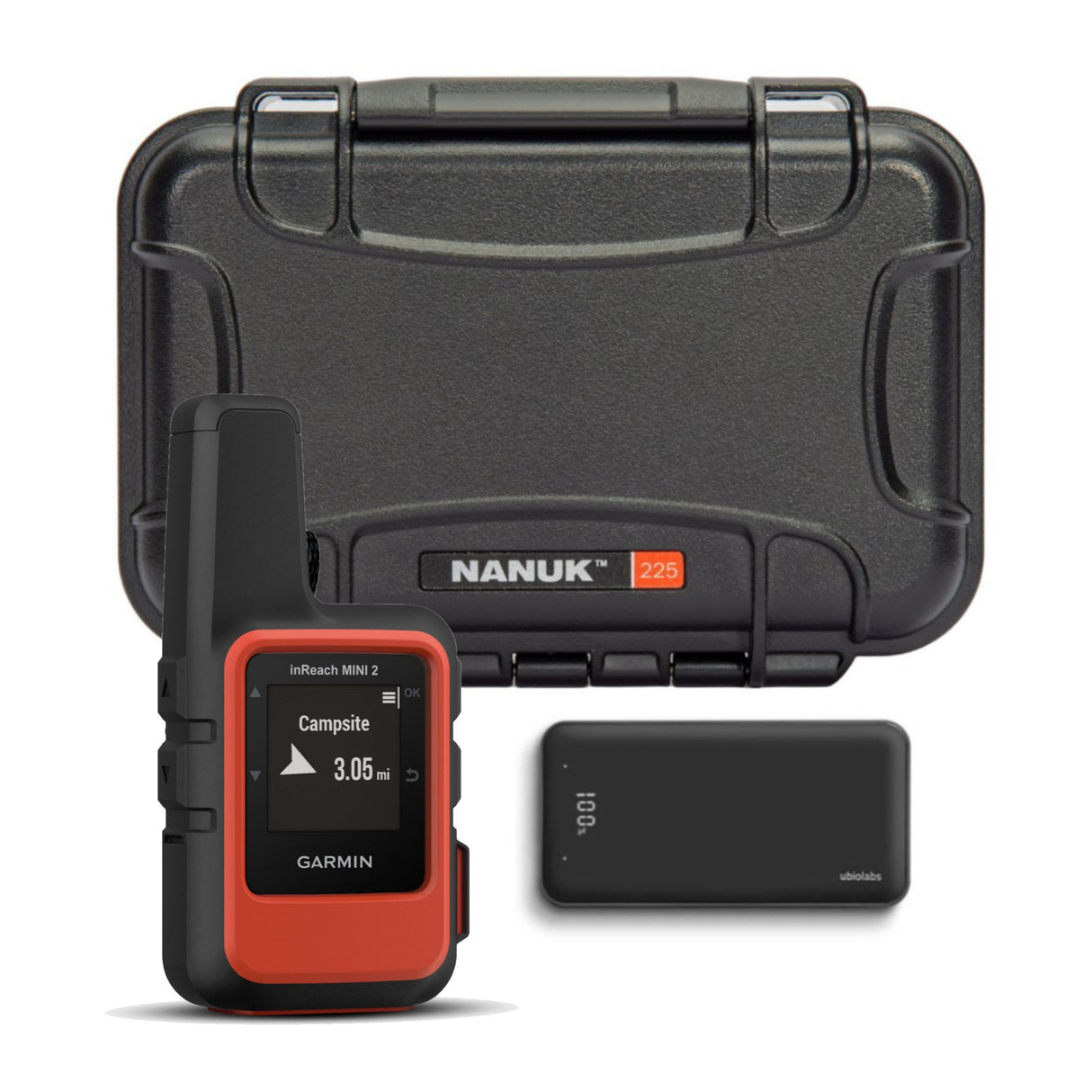 Garmin inReach Mini 2 Satellite Communicator (Red) with Waterproof Hard Case (Black) Bundle