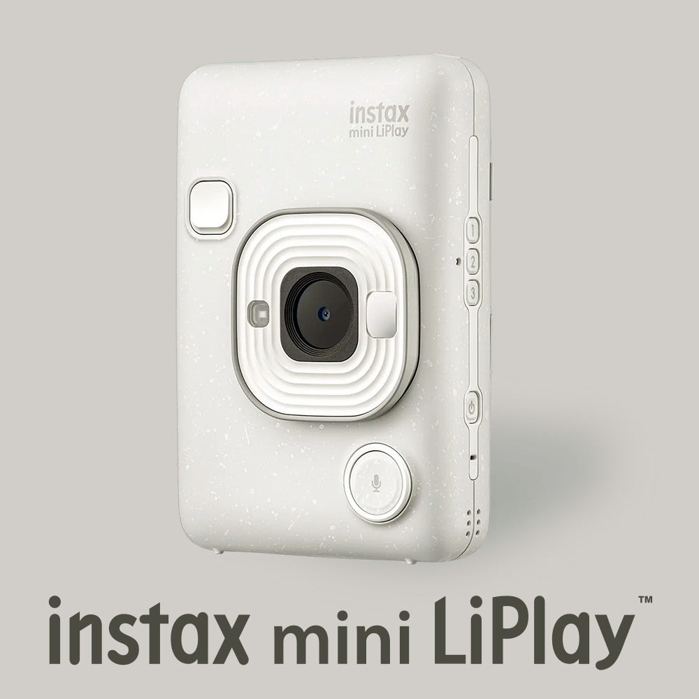 Fujifilm Instax Mini LiPlay Hybrid Instant Camera and Smartphone Printer (Misty White) Bundle