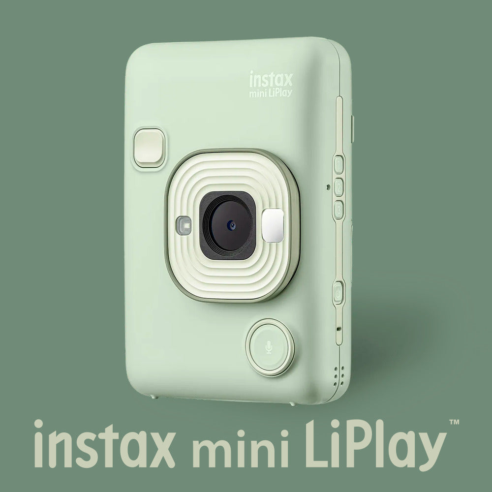 Fujifilm Instax Mini LiPlay Hybrid Instant Camera and Smartphone Printer (Matcha Green) Bundle