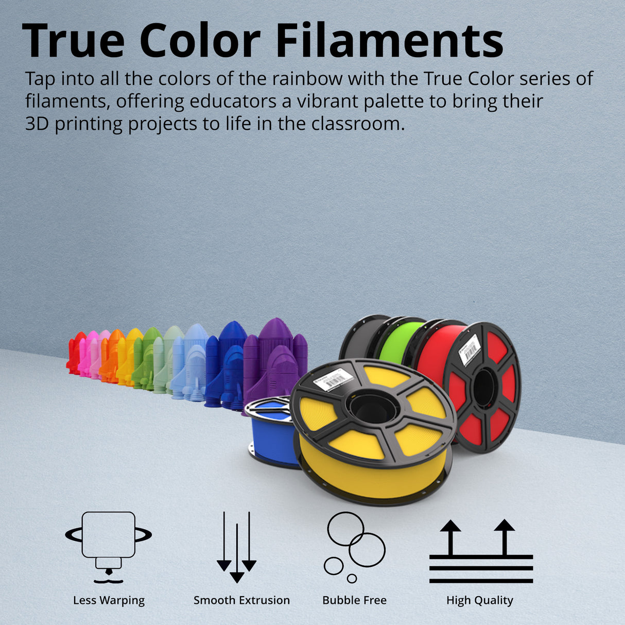 MakerBot 900-0055A SKETCH PLA 3D Printing Filament Large Spool Bundle (Mixed Colors, 5-Pack)