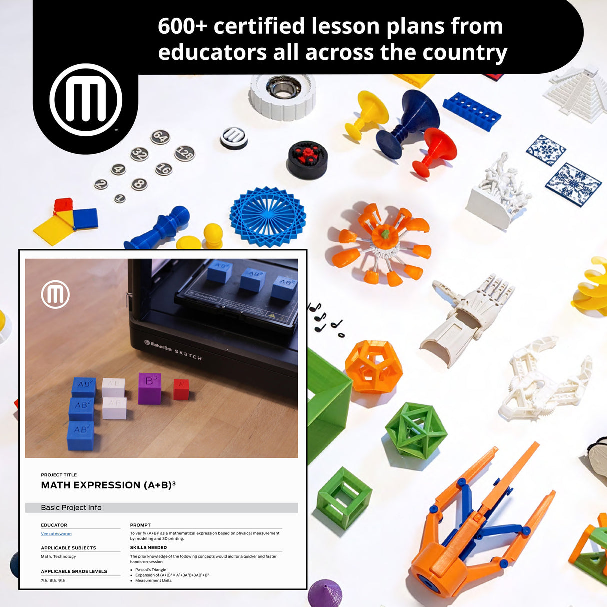 MakerBot Sketch Single-Printer Setup 3D Printer with Cloud Printing File Management Software