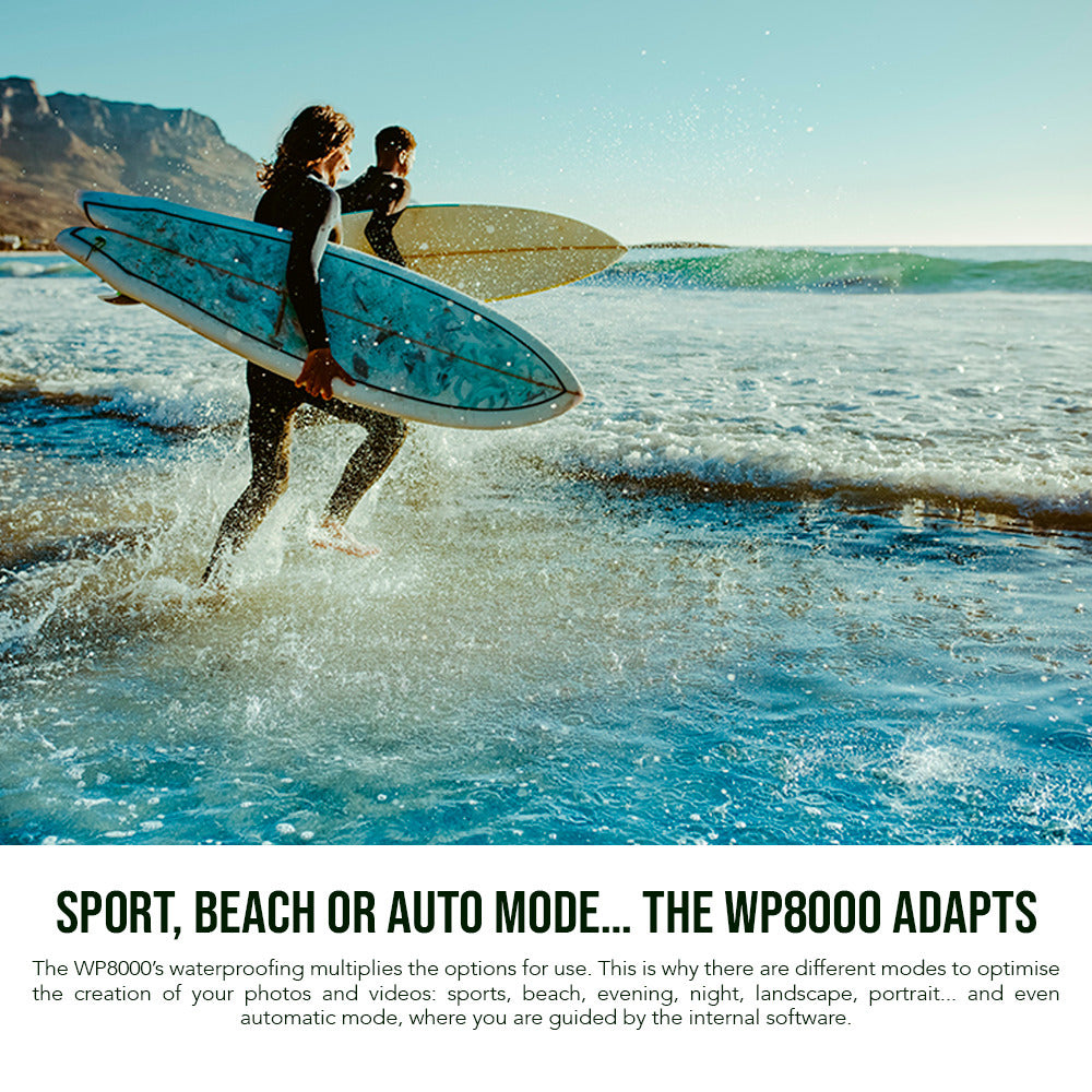 Agfa Photo WP8000 Waterproof Digital Camera (Red) with Camera Case (Black and Galaxy Blue) Bundle