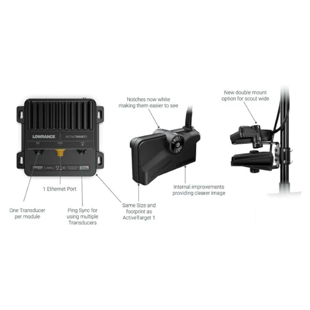Lowrance Active Target 2 System + Transducer + Mounts