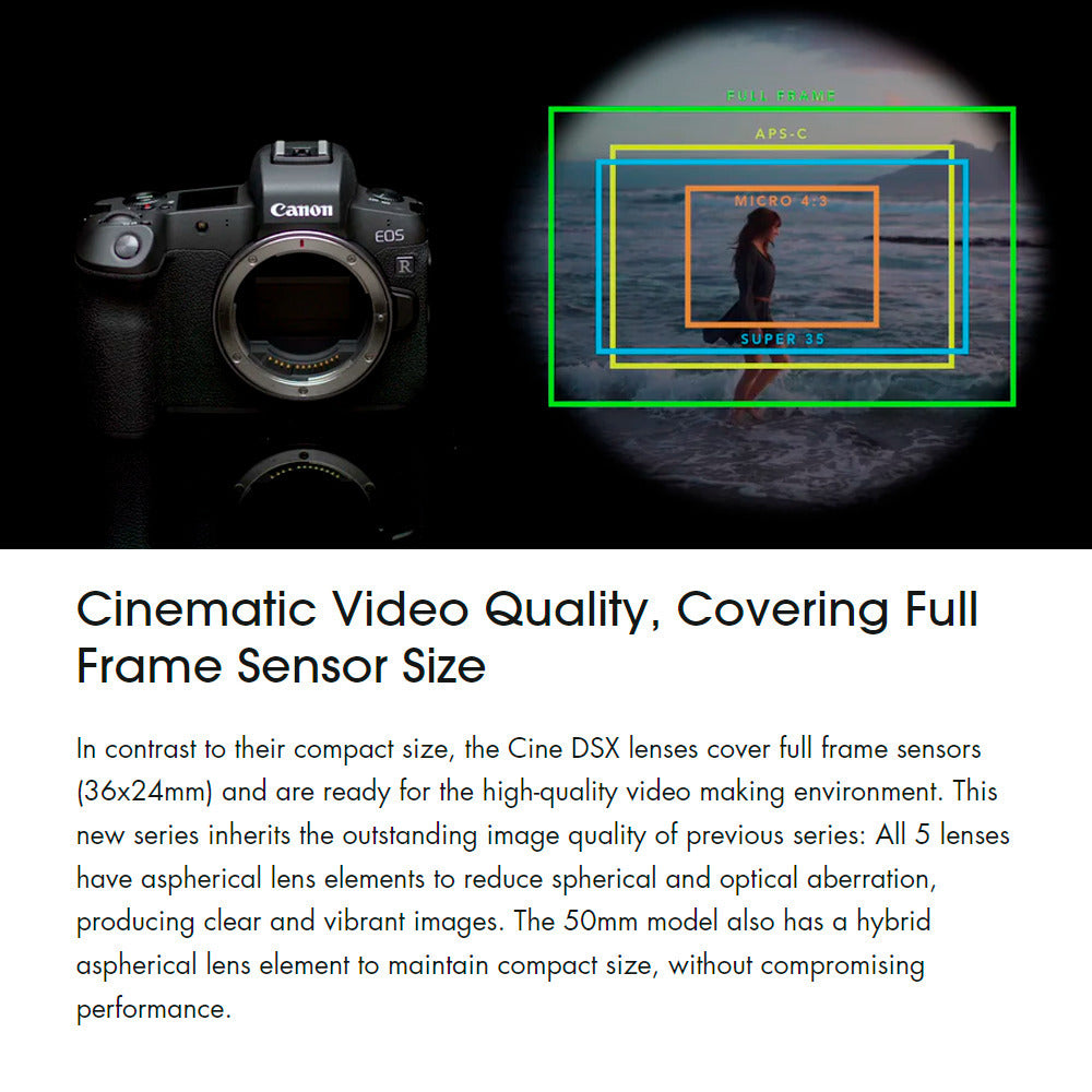 Rokinon 24mm T1.5 Cine DSX High Speed Wide Angle Cine Lens for Sony E with 35mm T1.5 Lens Bundle