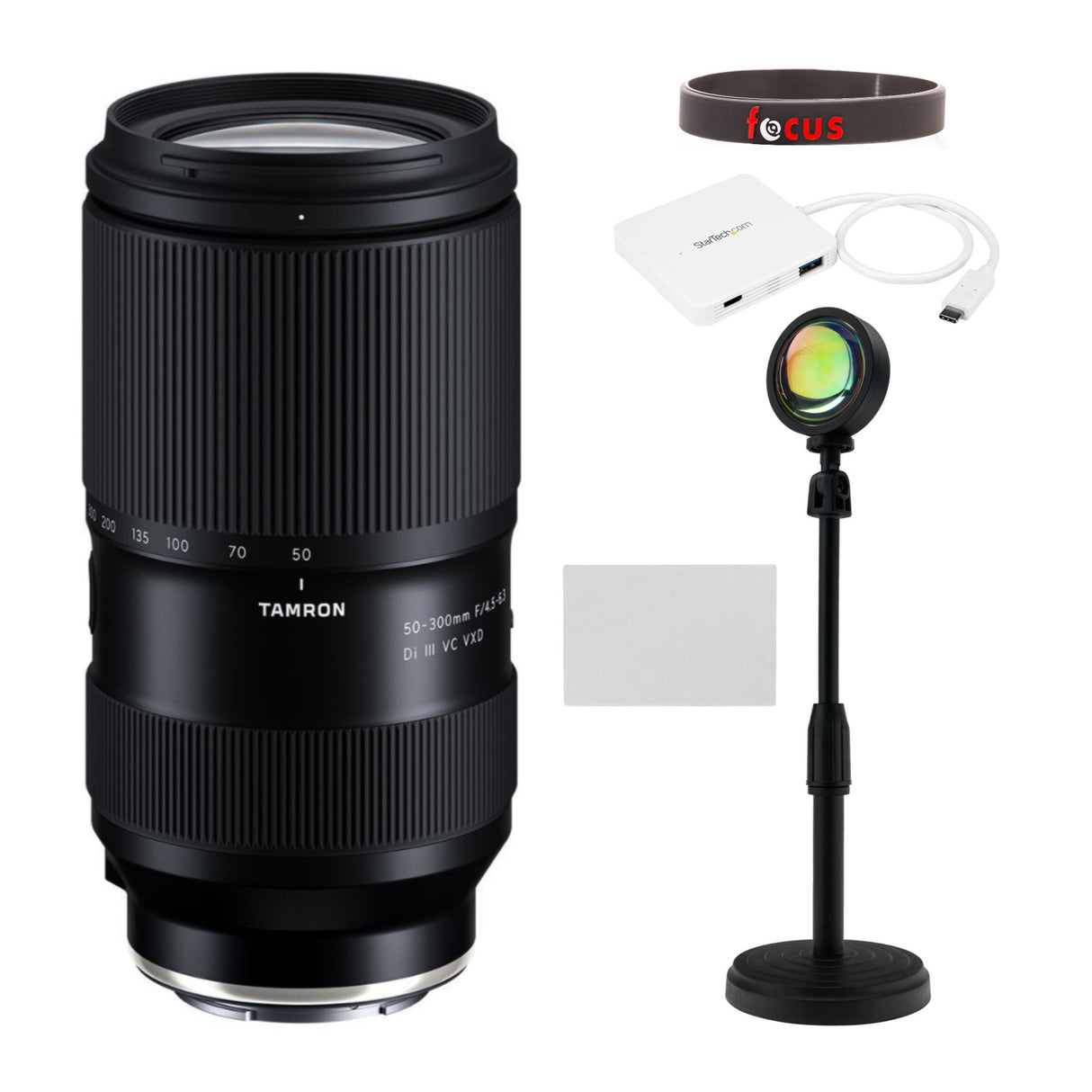 Tamron A069S 50-300mm F4.5-6.3 Di III VC VXD Lens for Sony E-Mount with USB-C Expansion Hub Bundle