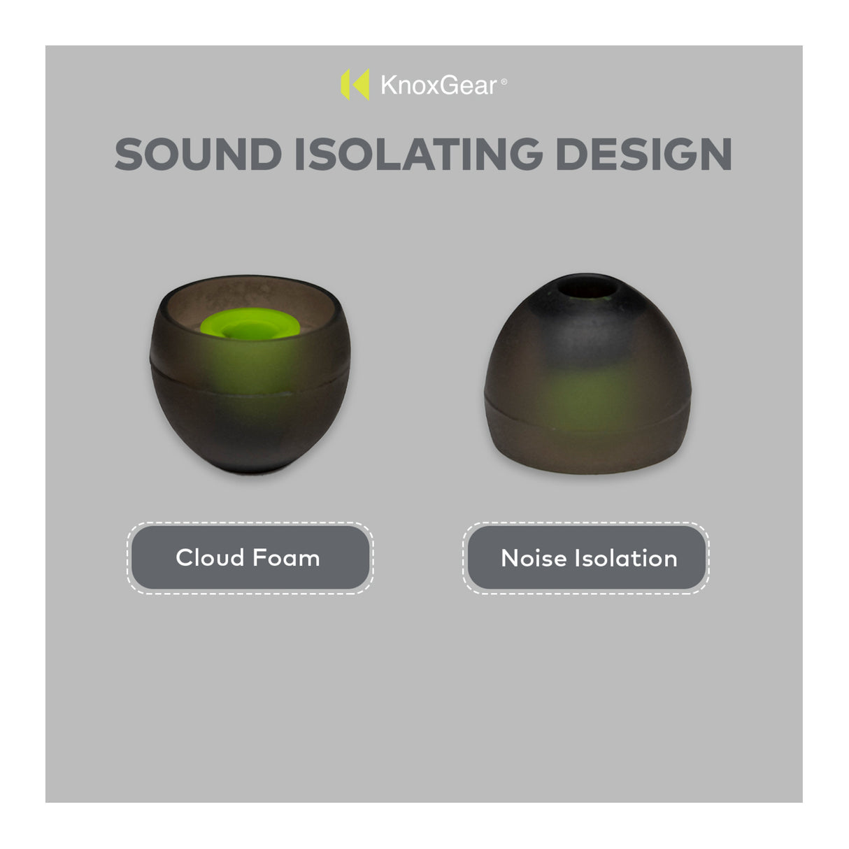 Knox Gear Silicone Earbud Replacement Tips for In-Ear Headphones (Black, 6-pack)