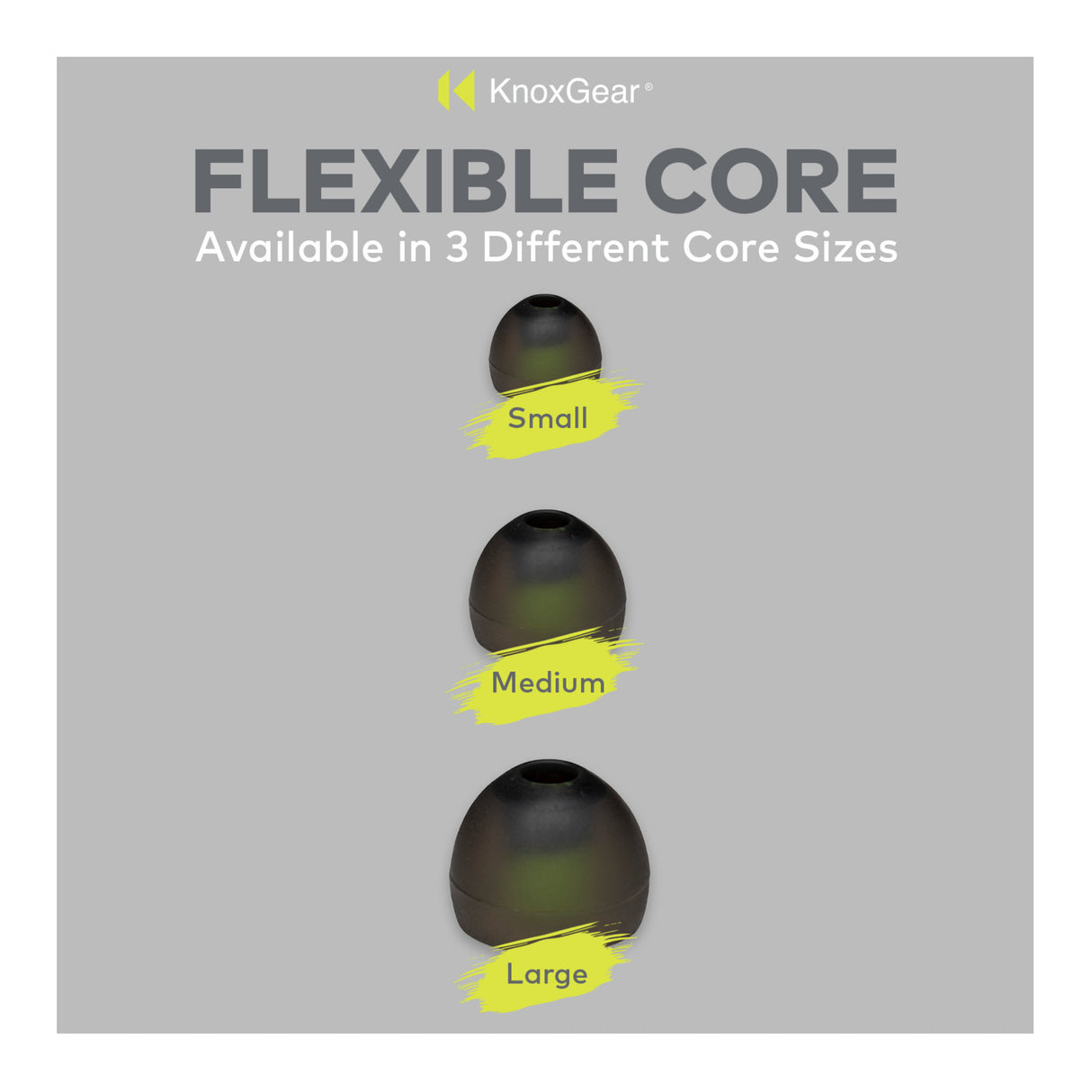 Knox Gear Silicone Earbud Replacement Tips for In-Ear Headphones (Black, 6-pack)