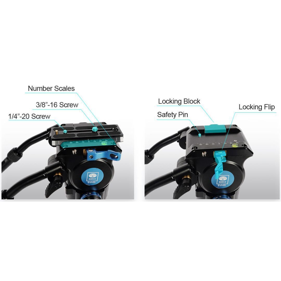 Sirui SVS75 Rapid-System One-Step Height Adjustment Carbon Fiber Tripod with SVH15 Fluid Head