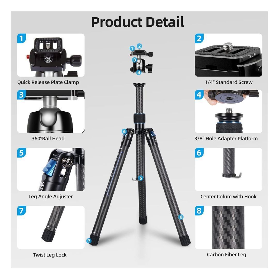 Sirui Traveler X-I 59.8-Inch Compact and Lightweight Travel Tripod with B-00K Arca-Type Ball Head