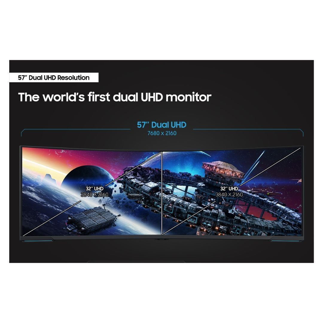 Samsung 57-Inch Odyssey Neo G9 Dual 4K UHD Quantum Mini-LED HDR 1000 Curved Gaming Monitor