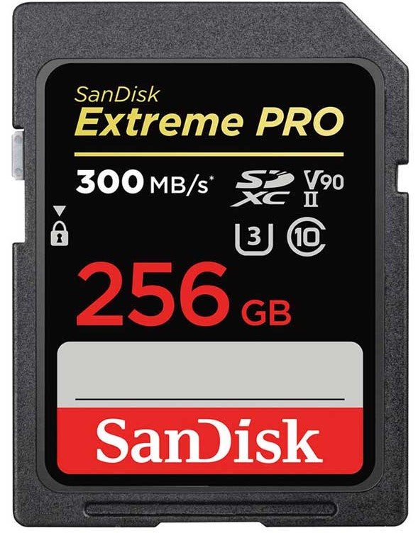 SanDisk 256GB Extreme PRO UHS-II V90 SDXC Memory Card (300MB/s)