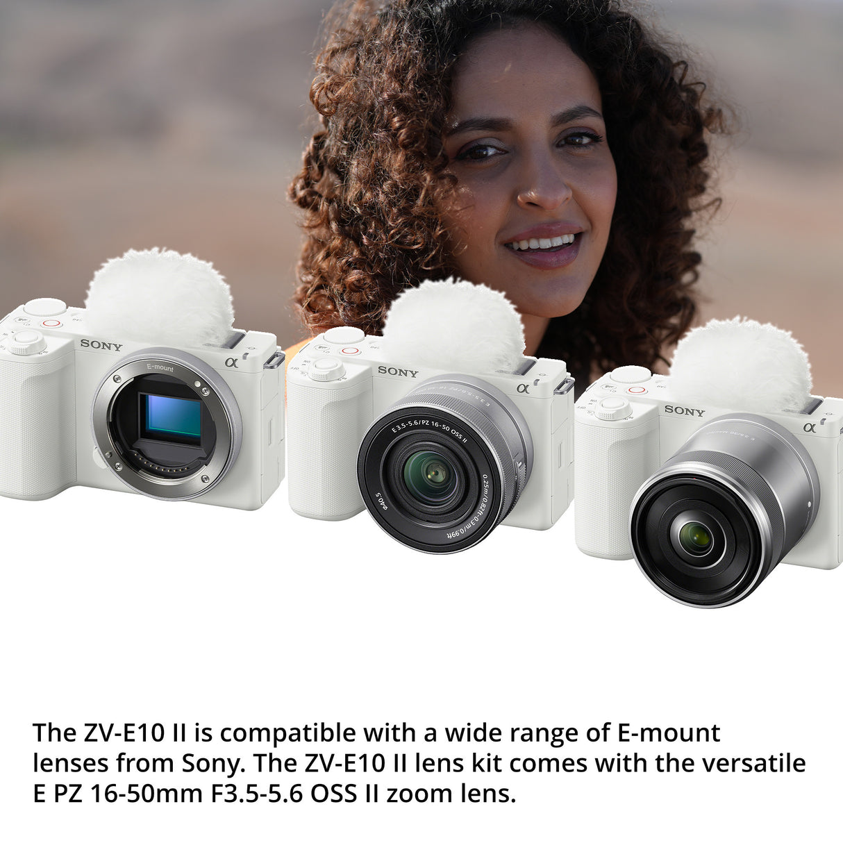 Sony Alpha ZV-E10 II APS-C Interchangeable Lens Mirrorless Content Creators’ Camera Body (White)