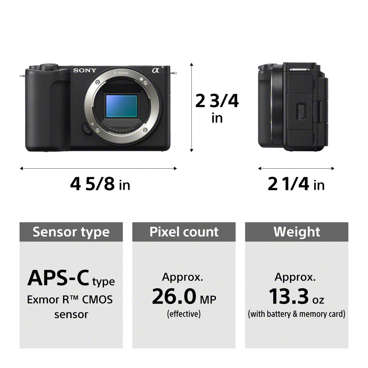 Sony Alpha ZV-E10 II APS-C Interchangeable Lens Mirrorless Content Creators’ Camera Body (Black)