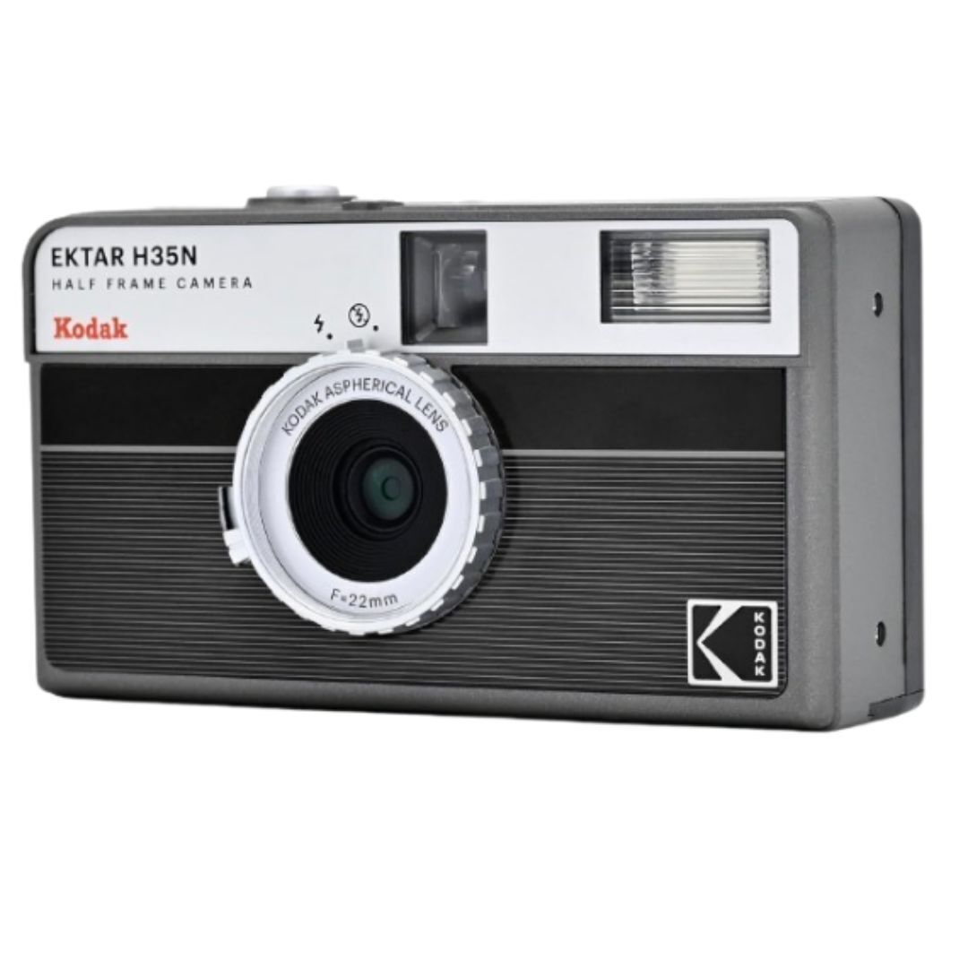 Kodak Ektar H35N 35mm Half Frame Film Camera Bundle with Ultramax 400 24 Exp Film (Striped Black)