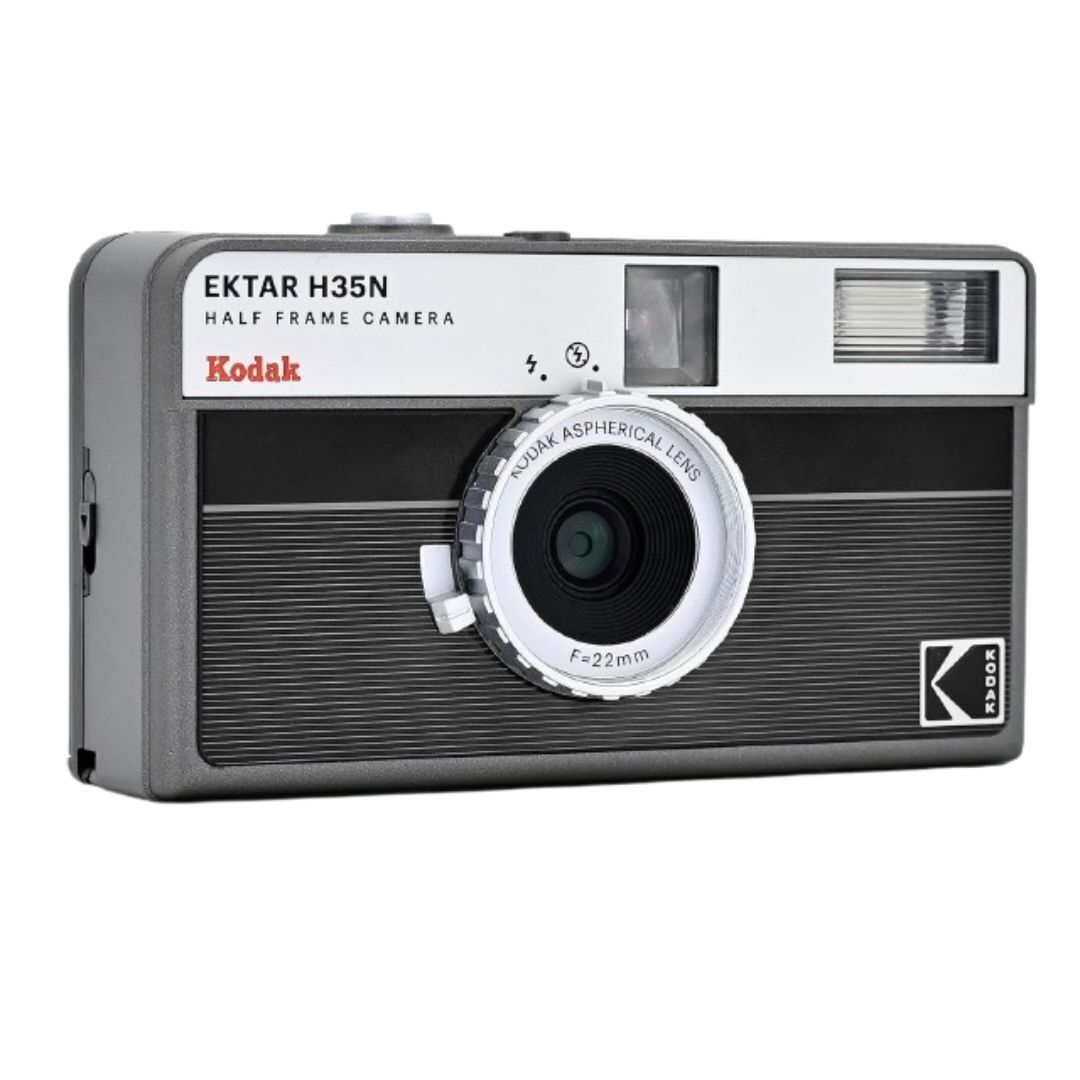Kodak Ektar H35N 35mm Half Frame Film Camera Bundle with Ultramax 400 24 Exp Film (Striped Black)